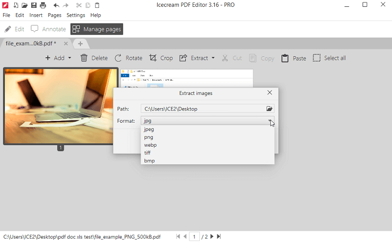 Интерфейс Icecream PDF Editor